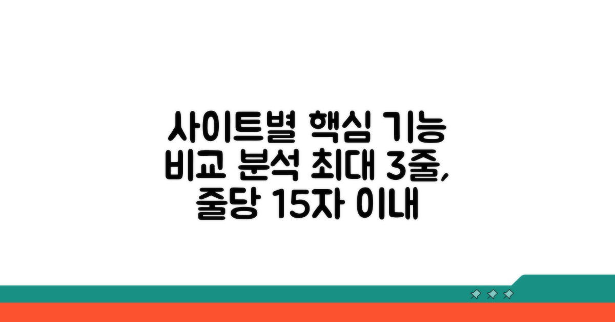 사이트별 주요 기능 상세 비교