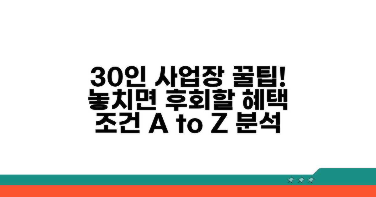 30인 미만 사업장 혜택 조건 상세 분석