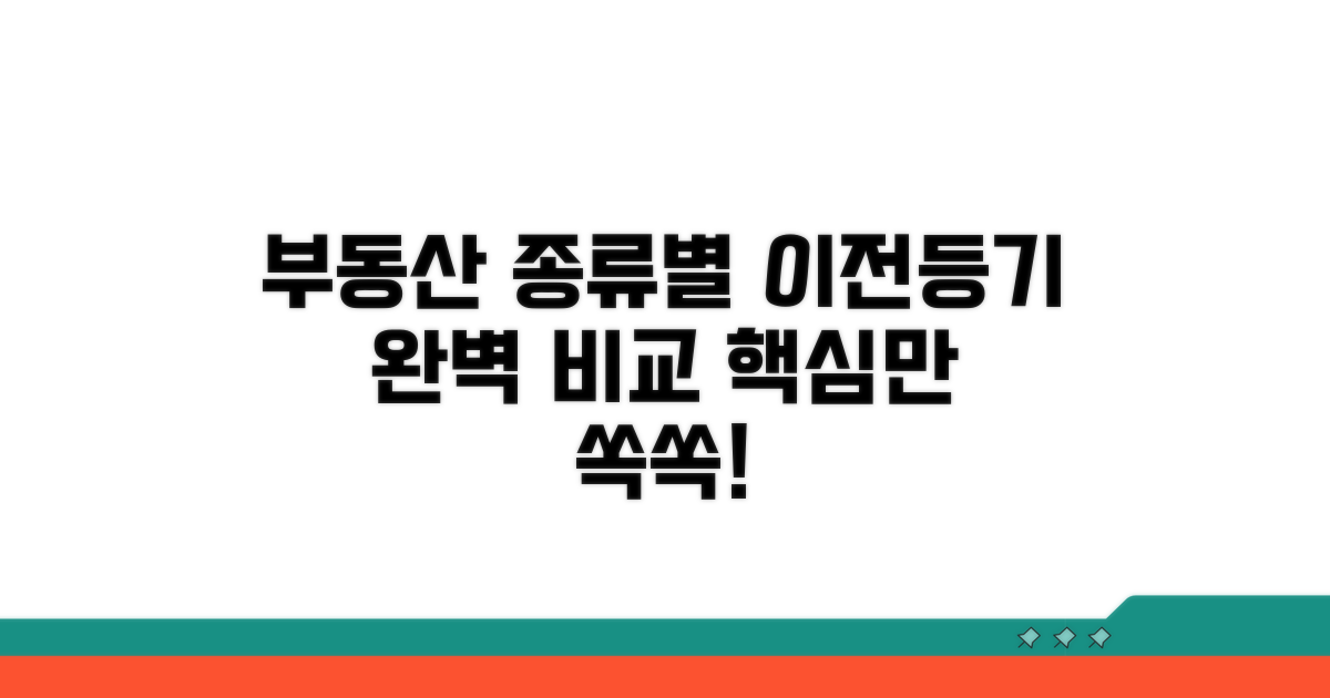 부동산 종류별 이전등기 방법 비교