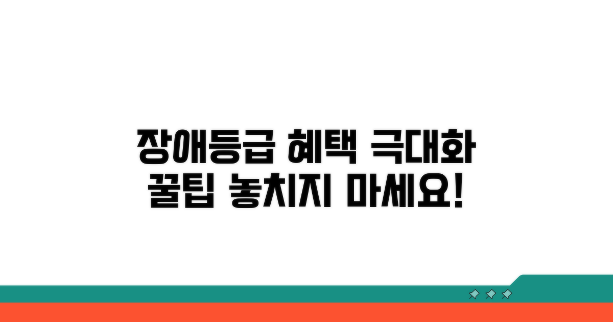 장애등급 혜택 극대화 꿀팁
