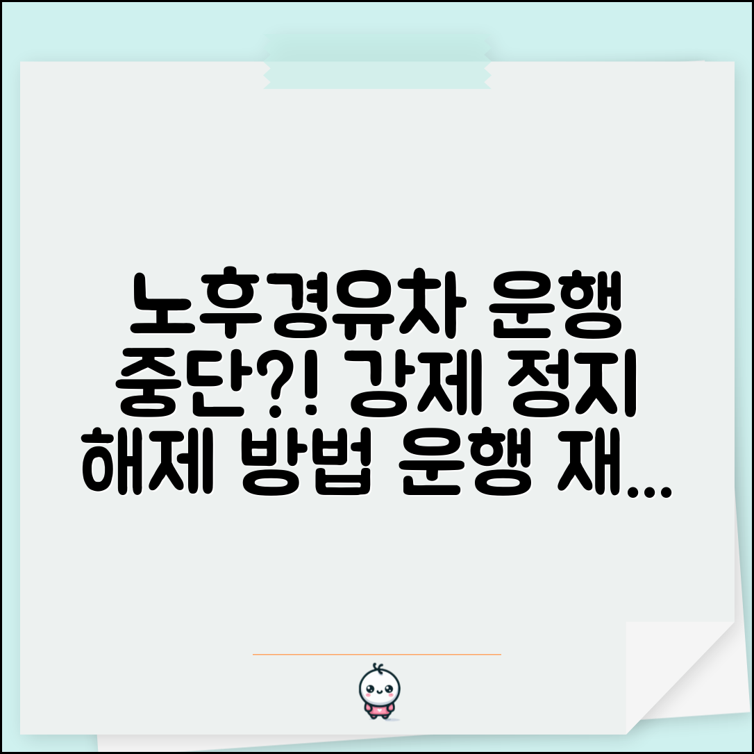 노후경유차 운행중단명령 | 강제 운행정지 | 운행중단 해제방법