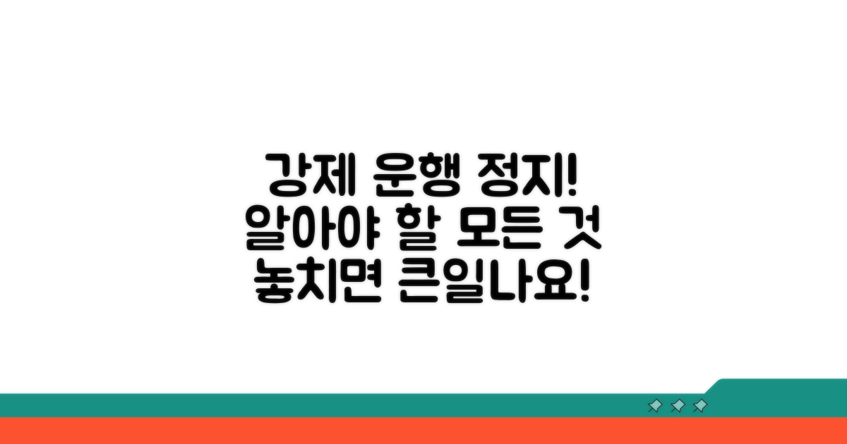 강제 운행 정지 대상과 조건