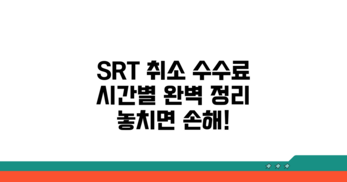 SRT 취소 수수료 시간별 완벽 정리
