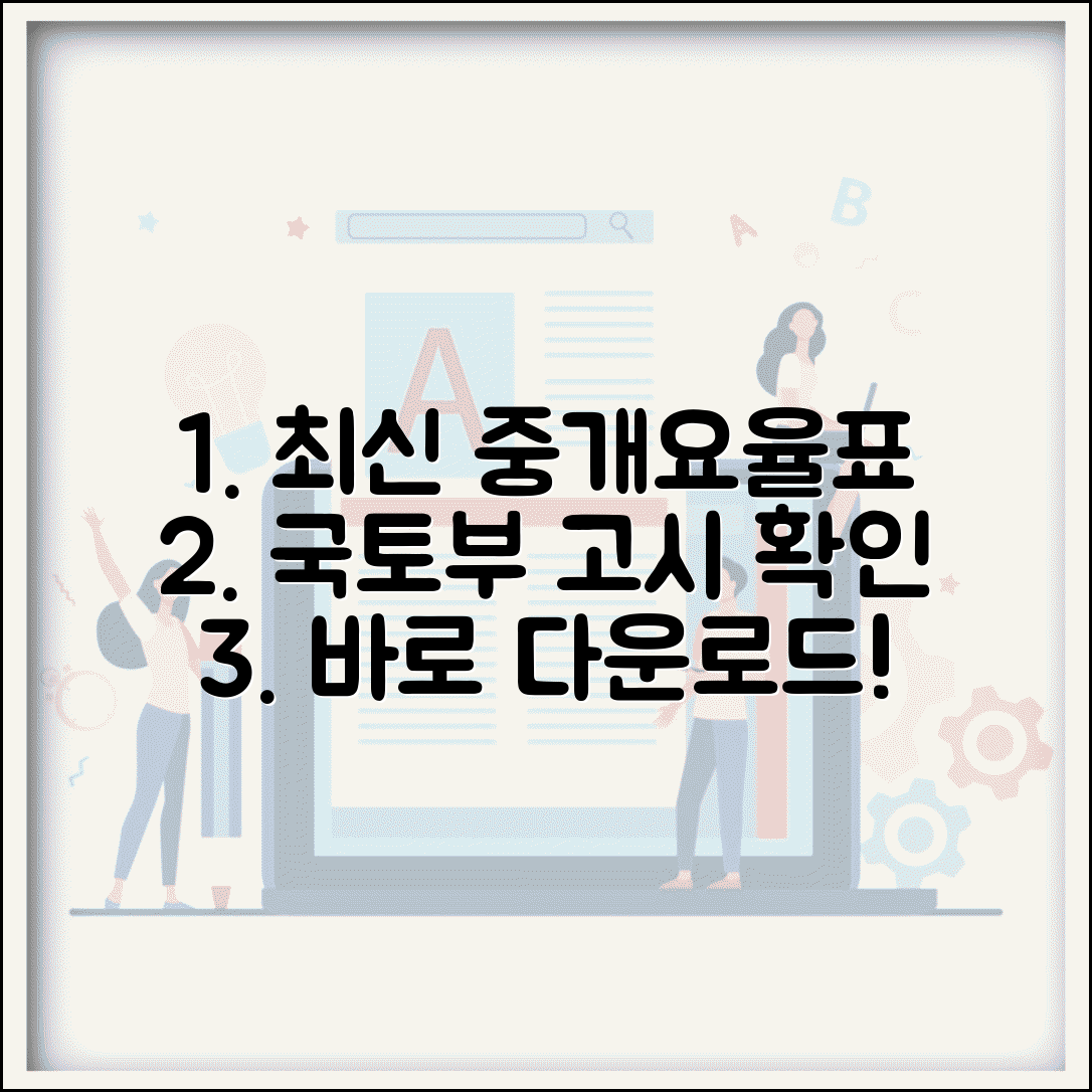 중개보수 요율표 다운로드 사이트 | 국토교통부 고시 최신 중개수수료 요율표 받는 곳