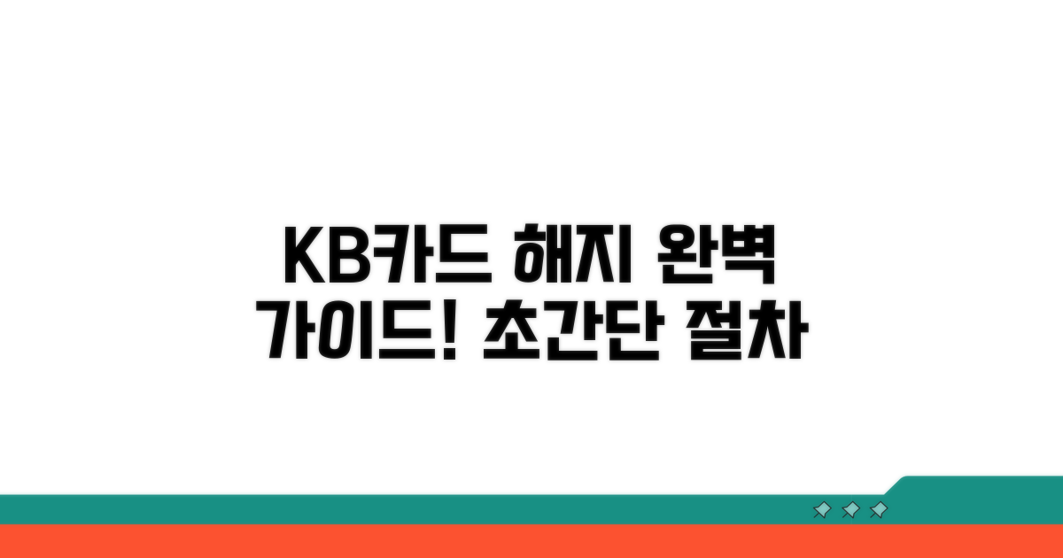 KB은행카드 해지 절차 완전 정복