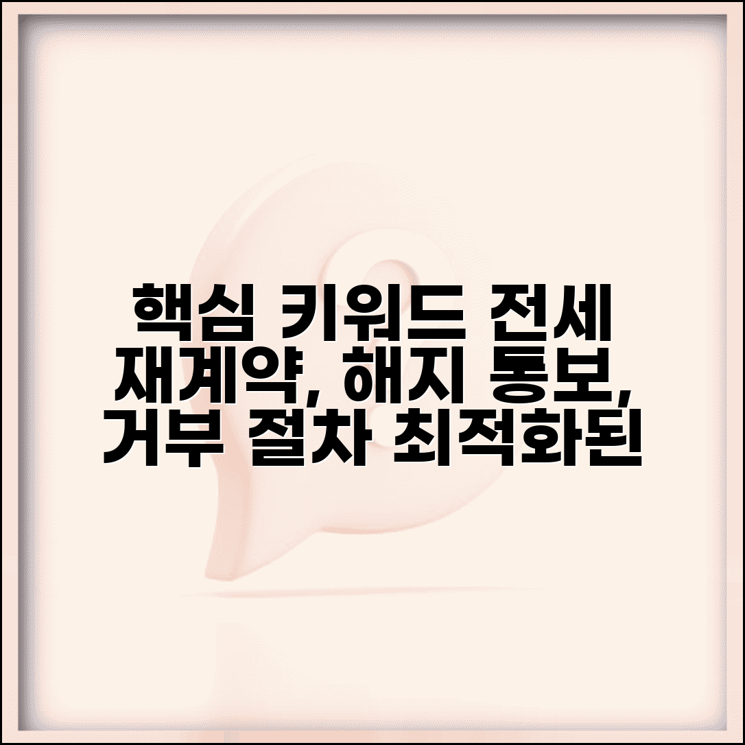 전세 재계약임차인 해지통보 방법 | 전세 재계약 거부 시 해지 절차
