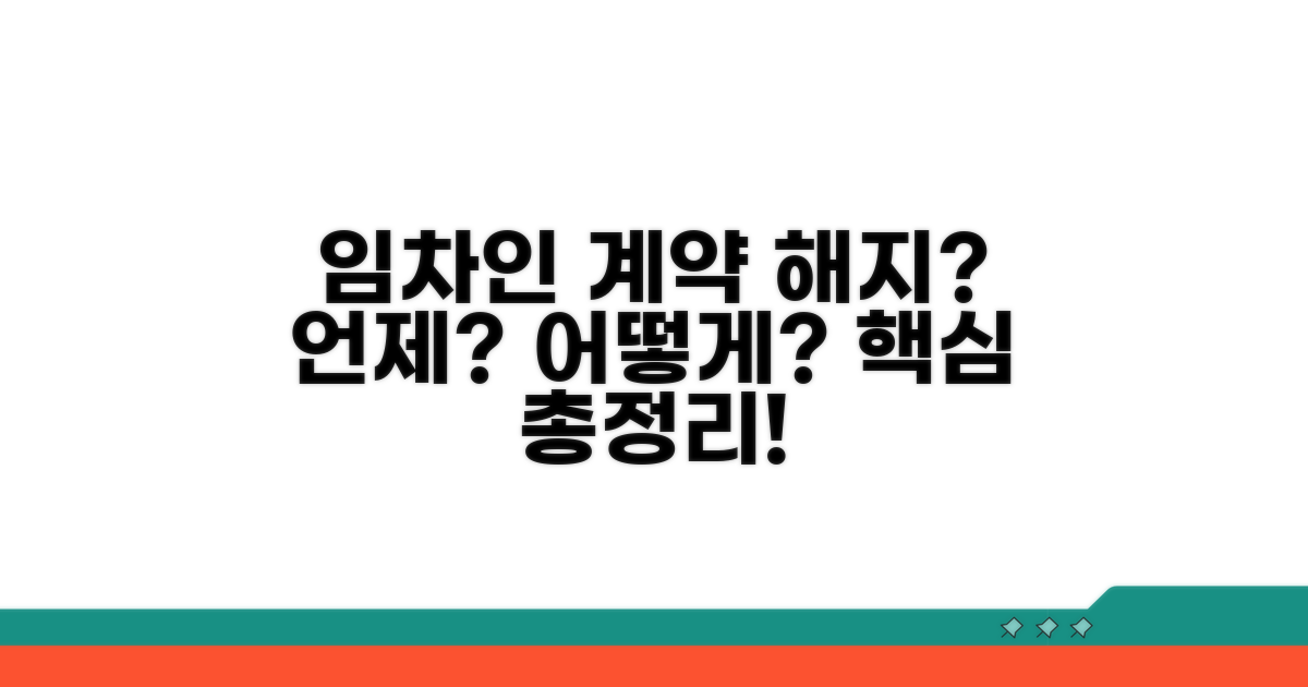 임차인 계약 해지 통보 시점 및 방법