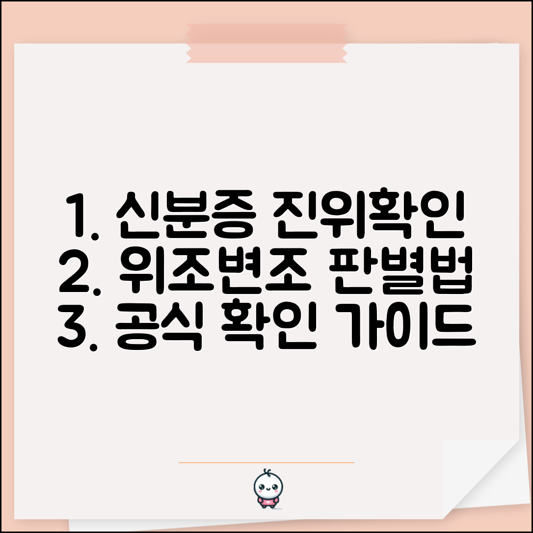 신분증 진위여부 확인 시스템 | 위조 변조 신분증 판별하는 공식 확인 방법