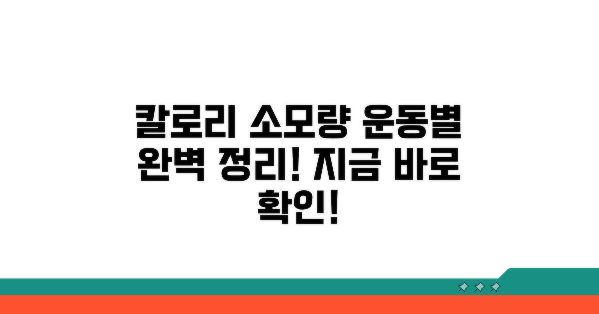 운동별 칼로리 소모량 한눈에