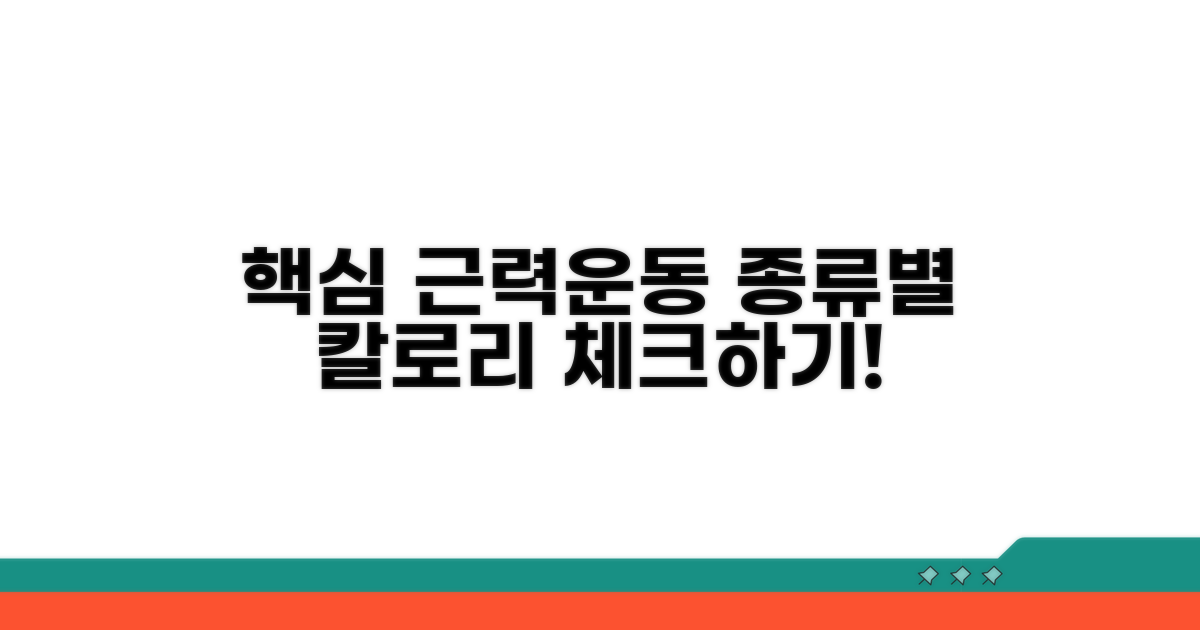 핵심 근력 운동별 칼로리 비교