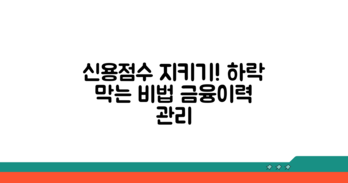 금융이력 관리, 점수 하락 막는 법