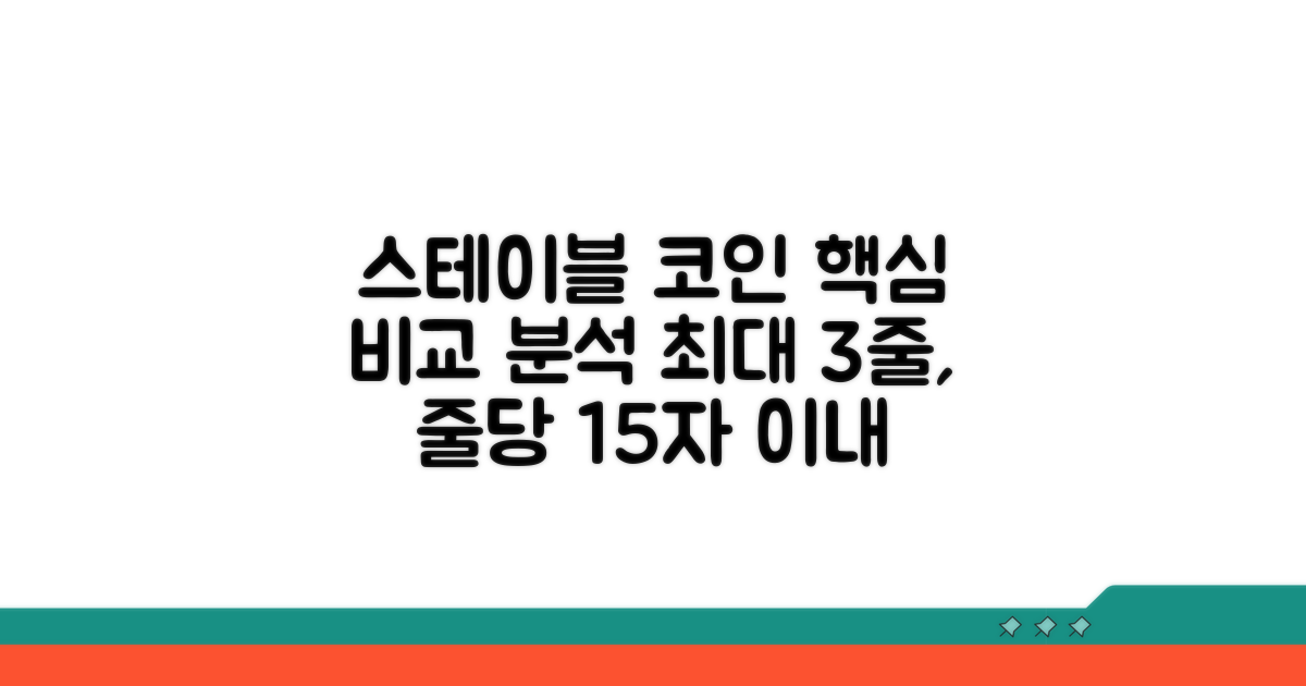 핵심 스테이블코인 상품 비교 분석