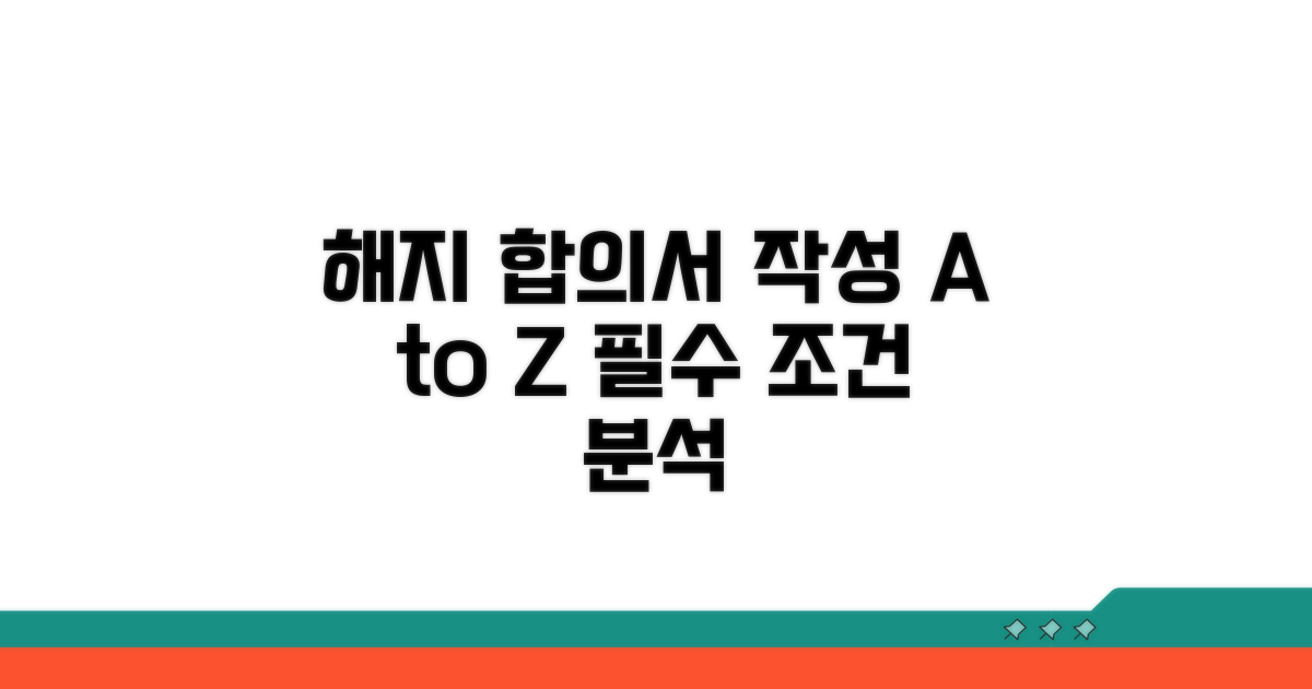 해지 합의서 작성 및 조건 분석