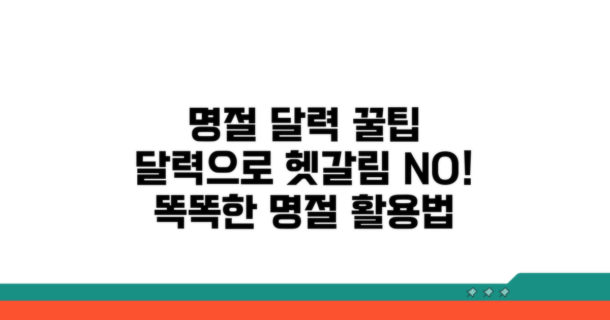 헷갈리는 명절, 달력 활용법