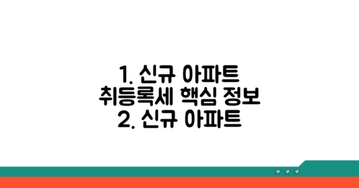 신규 아파트 취등록세 핵심 정보