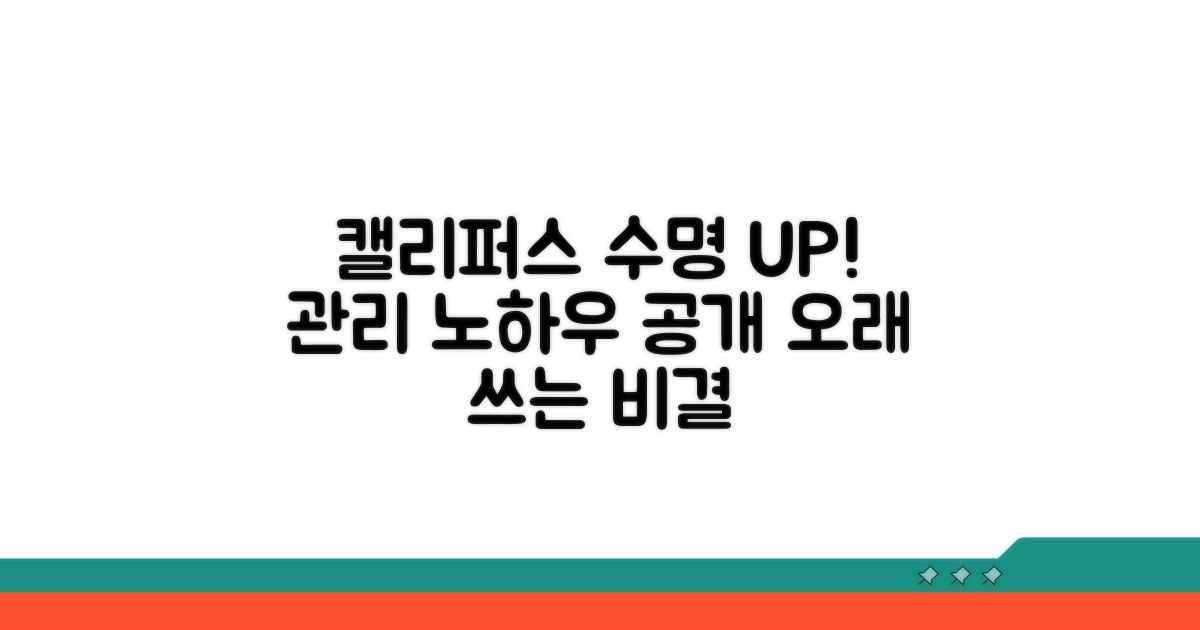 캘리퍼스 수명 늘리는 관리 노하우