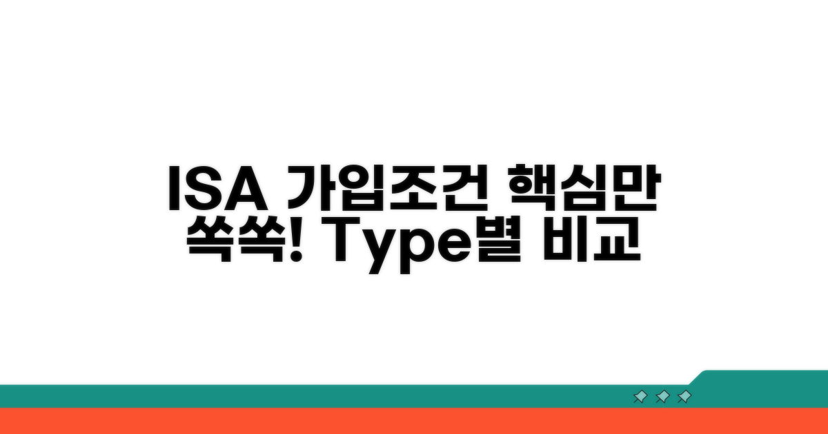 ISA 유형별 가입 조건 확인