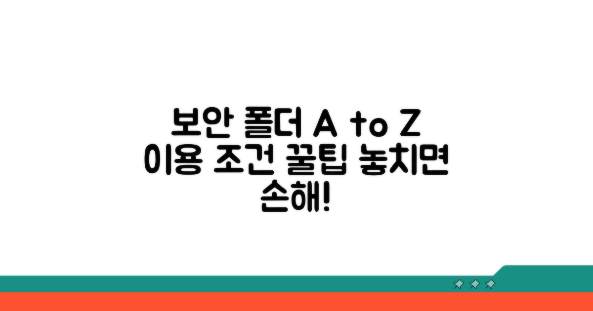 보안폴더 이용 조건과 주의점 분석