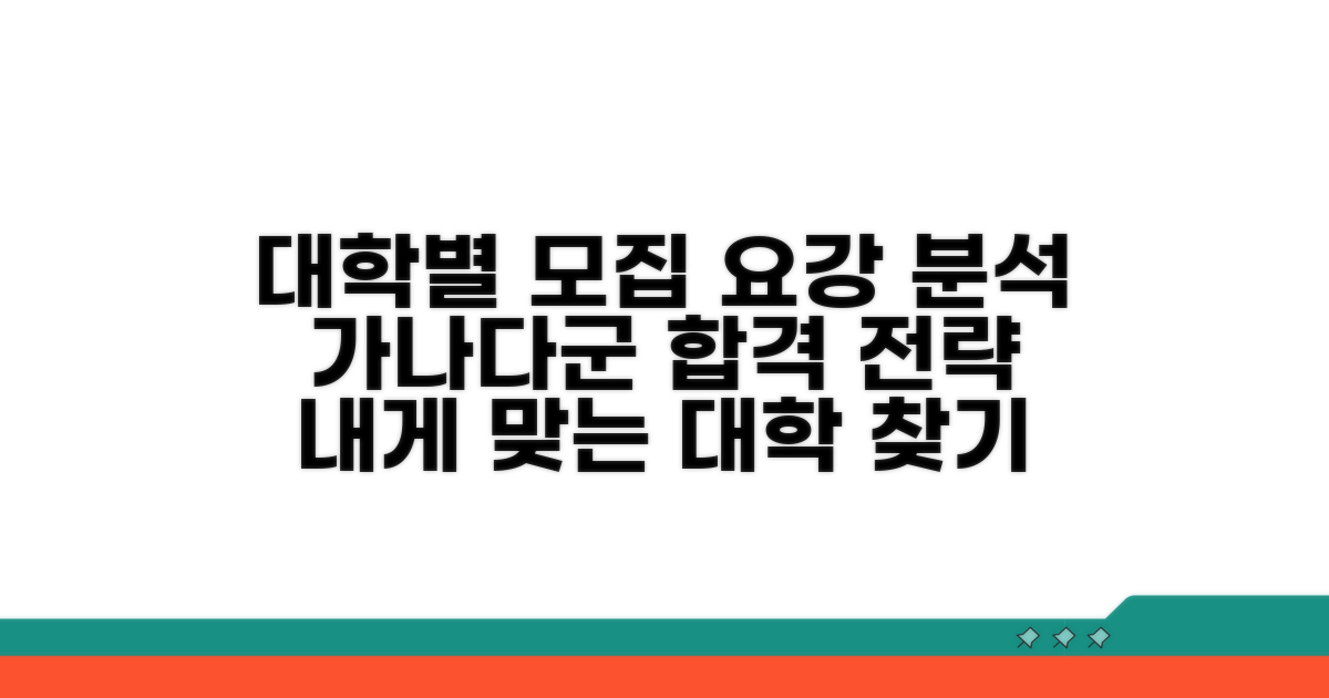 가나다군 대학별 모집 요강 분석