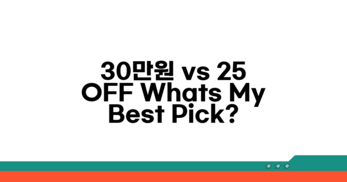 30만원 vs 25% 할인, 내게 맞는 선택은?