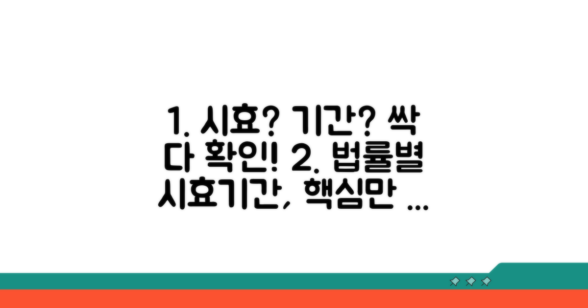 법률별 적용 시효와 기간 확인
