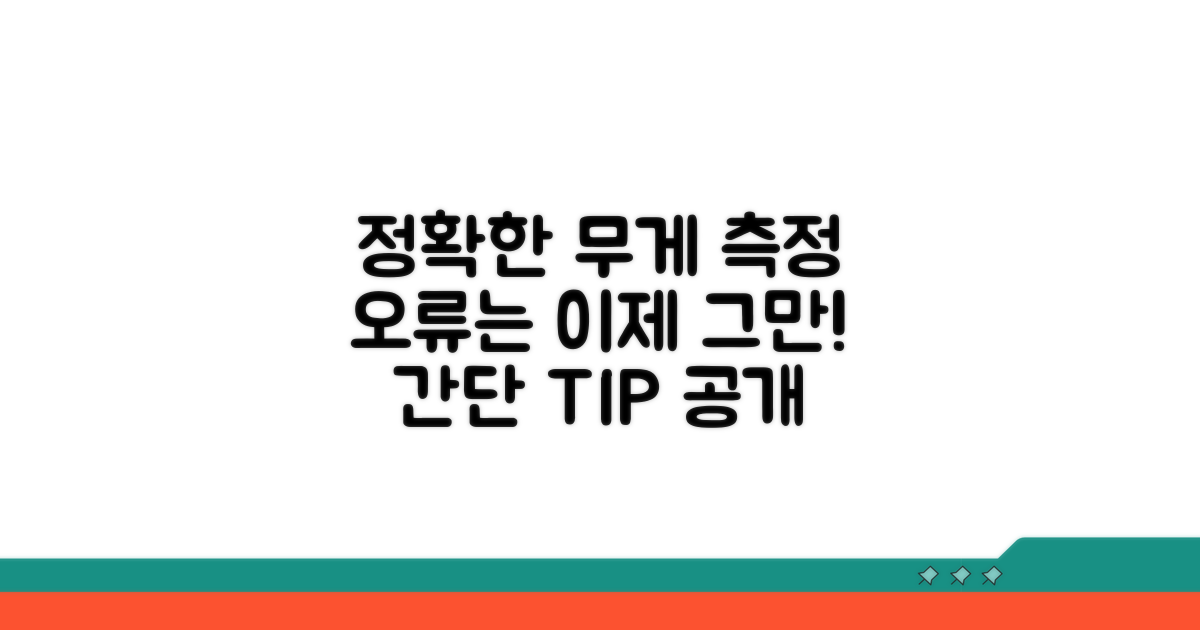 무게 측정 오류 줄이는 방법