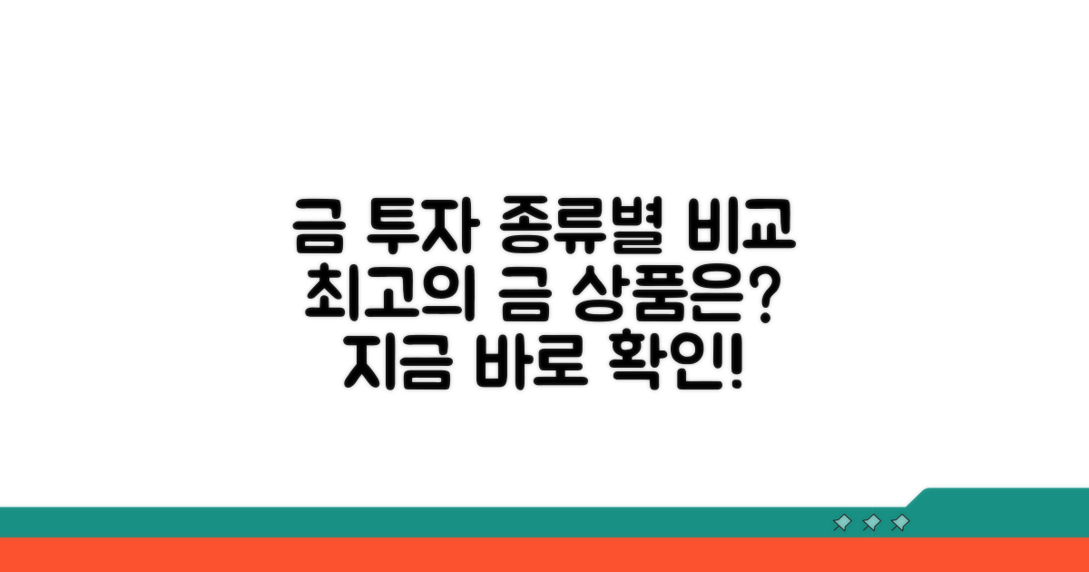 추천 금 투자 상품 종류 비교